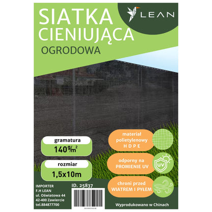 Rede Sombreamento Jardim Vedação Verde 1.5x10m 140g/m²