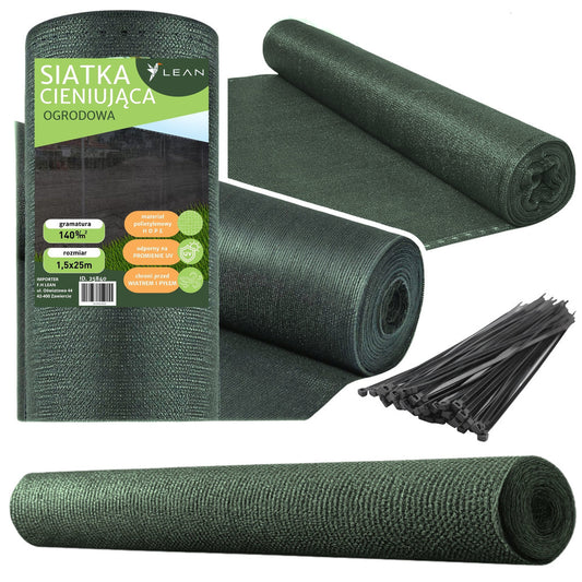 Rede Sombreamento Jardim Vedação Verde 1.5x25m 140g/m²