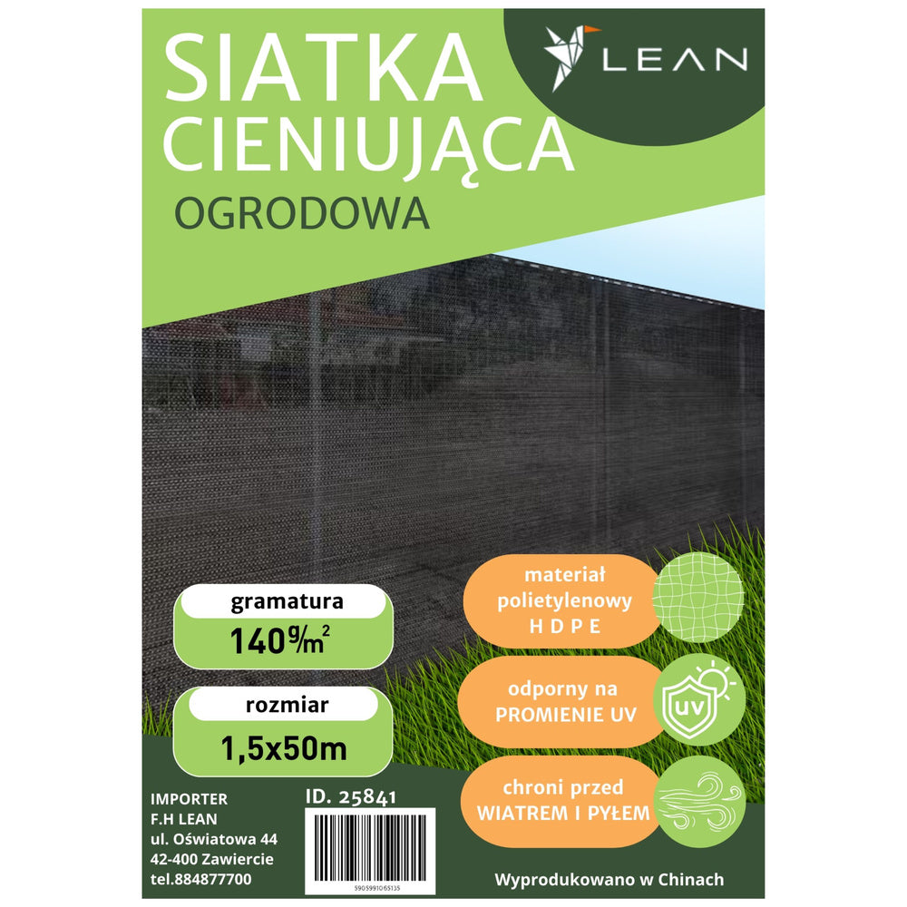 Rede Sombreamento Jardim Vedação Cinza 1.5x50m 140g/m²