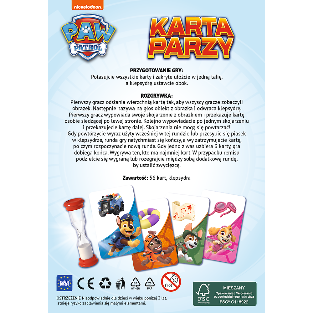 Jogo Cartas Pares Paw Patrol Trefl