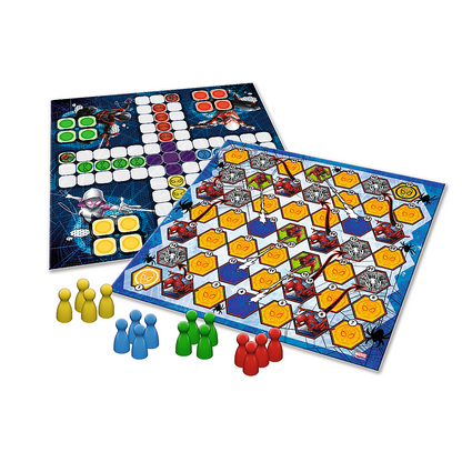 Jogo de Tabuleiro 2 em 1 Spider-Man Ludo, Escadas e Serpentes, +4 Anos