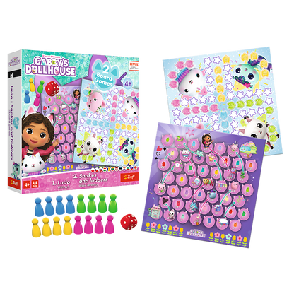Jogo 2 em 1 Ludo e Escadas Gabby’s Dollhouse Trefl