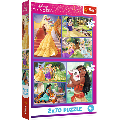 Puzzle 2x70 Dias de Conto Princesas Disney Trefl 34440