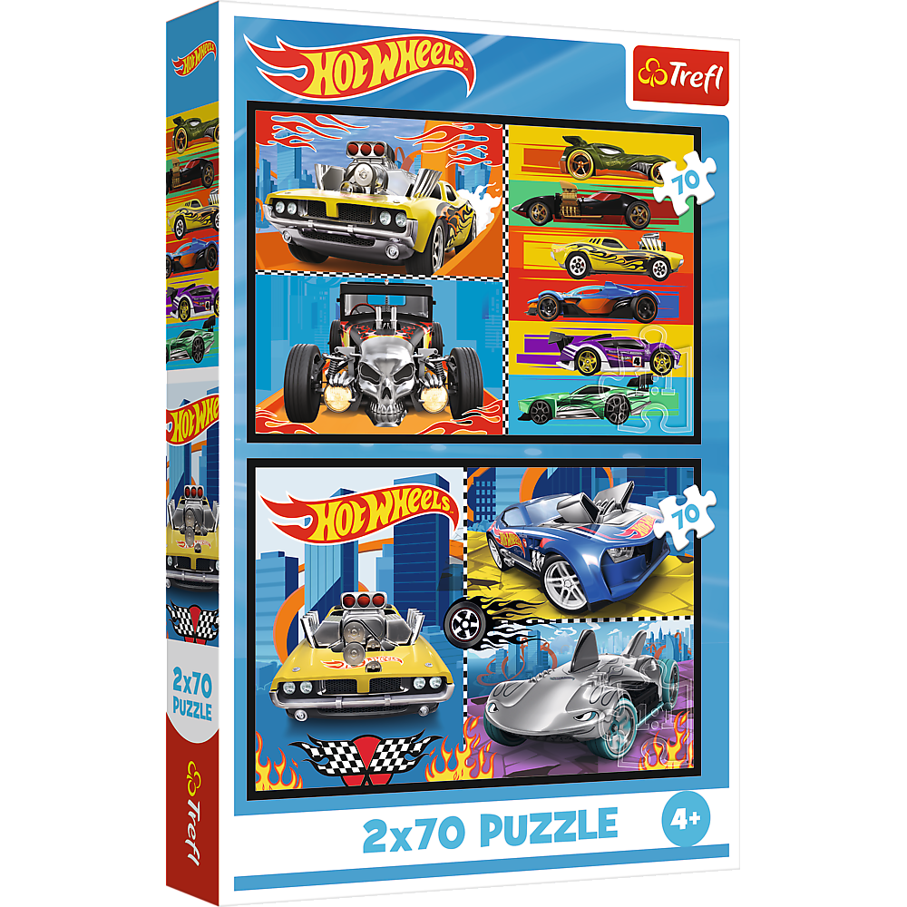 Puzzle 2x70 Hot Wheels Carros Trefl 34442