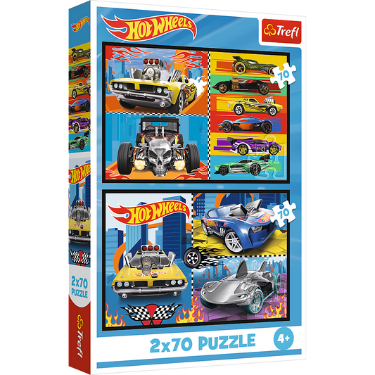 Puzzle 2x70 Hot Wheels Carros Trefl 34442