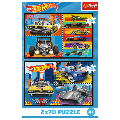 Puzzle 2x70 Hot Wheels Carros Trefl 34442