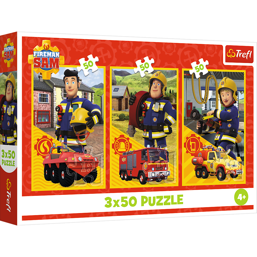 Puzzle 3x50 Bombeiro Sam Equipa Trefl 34880