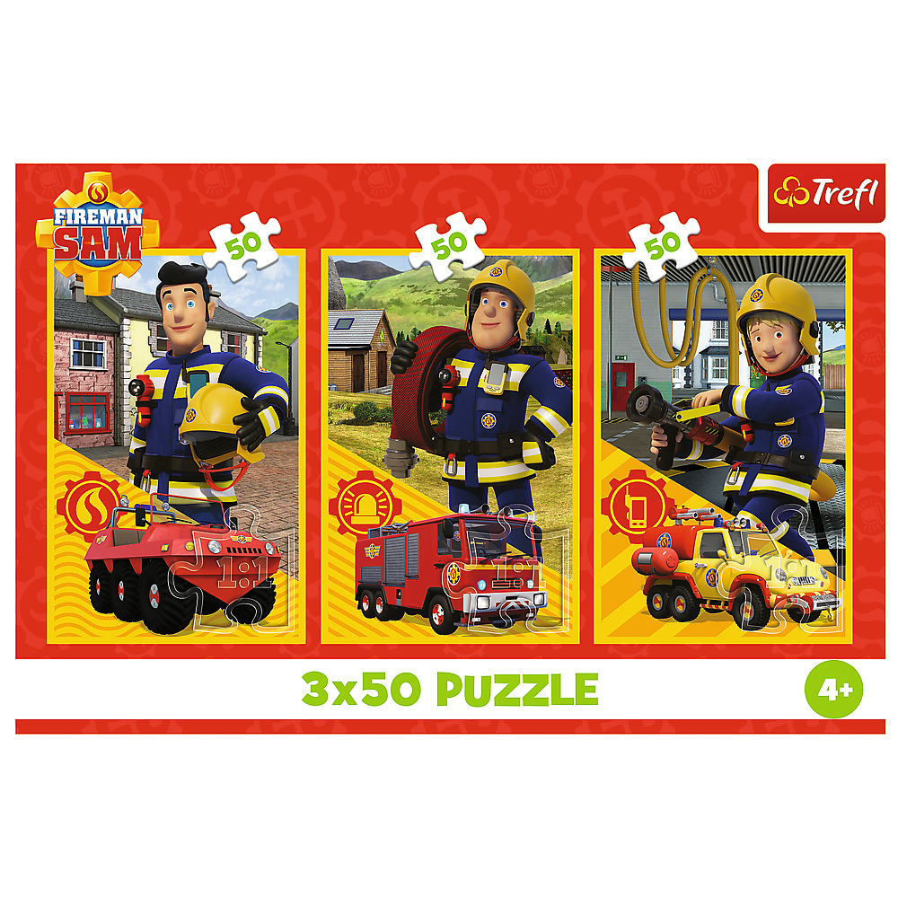 Puzzle 3x50 Bombeiro Sam Equipa Trefl 34880