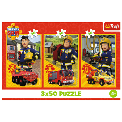 Puzzle 3x50 Bombeiro Sam Equipa Trefl 34880