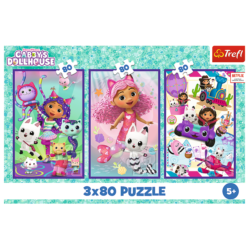 Puzzle 3x80 Dias Coloridos Gabby Trefl 34882