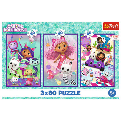 Puzzle 3x80 Dias Coloridos Gabby Trefl 34882