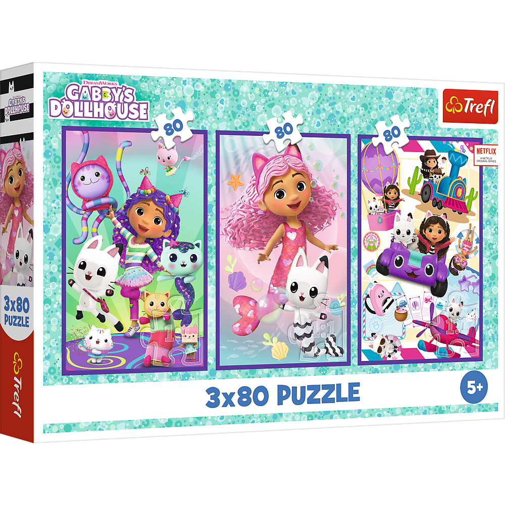 Puzzle 3x80 Dias Coloridos Gabby Trefl 34882