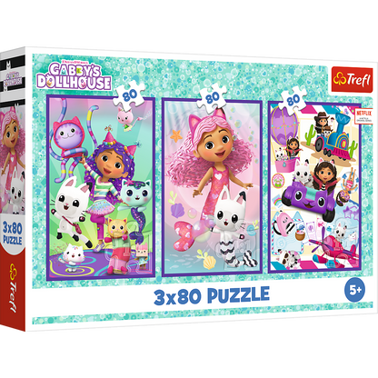 Puzzle 3x80 Dias Coloridos Gabby Trefl 34882