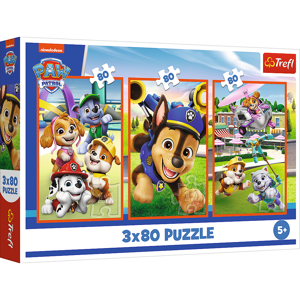 Puzzle 3x80 Paw Patrol Equipa Canina Trefl 34886