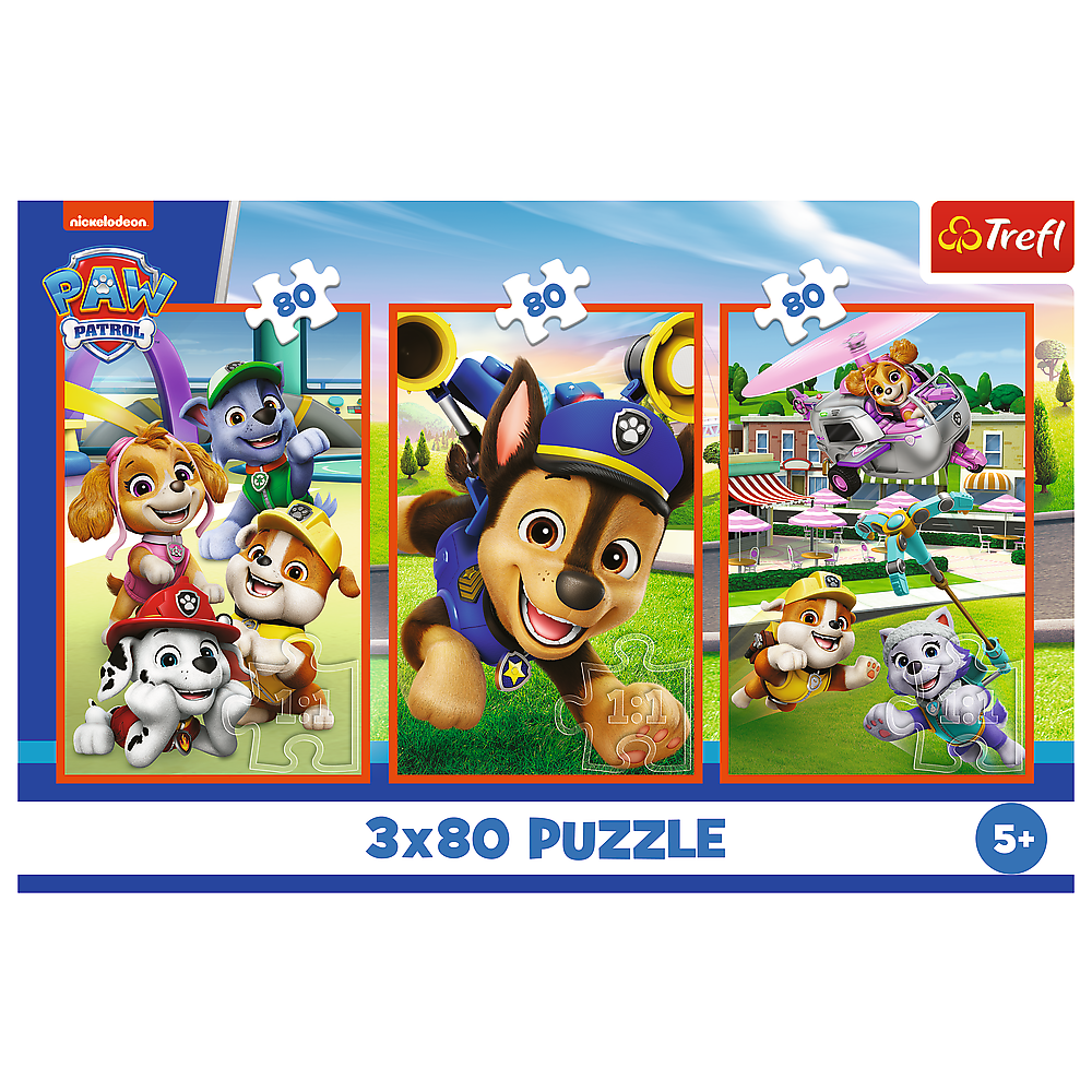 Puzzle 3x80 Paw Patrol Equipa Canina Trefl 34886