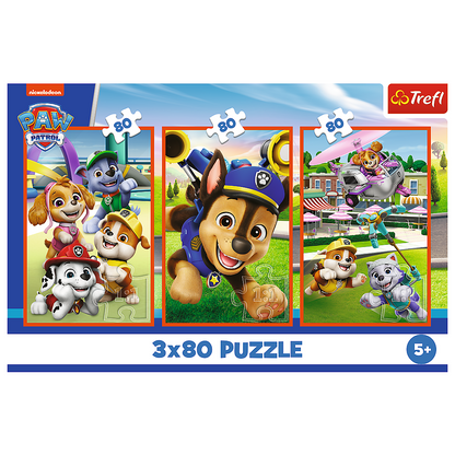Puzzle 3x80 Paw Patrol Equipa Canina Trefl 34886