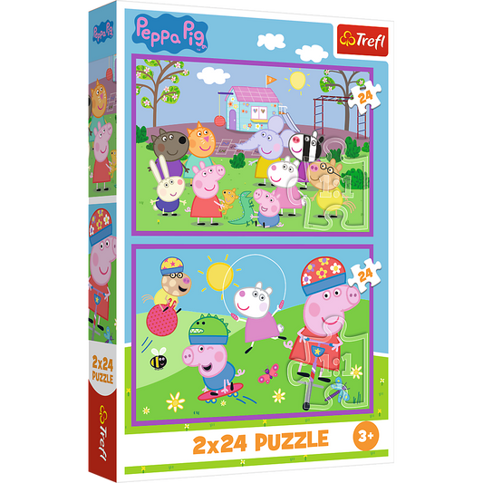Puzzle 2x24 Peppa Pig Parque Infantil Trefl 34435