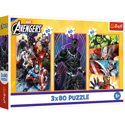 Puzzle 3x80 Avengers Ação Trefl 34883