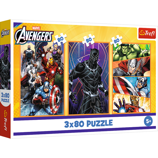 Puzzle 3x80 Avengers Ação Trefl 34883