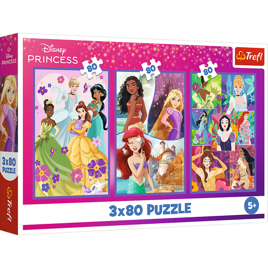 Puzzle 3x80 Princesas Disney Amigos Trefl 34884
