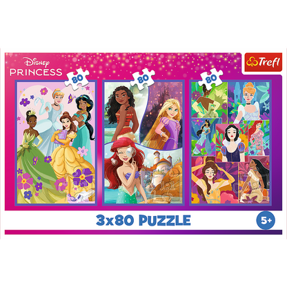 Puzzle 3x80 Princesas Disney Amigos Trefl 34884