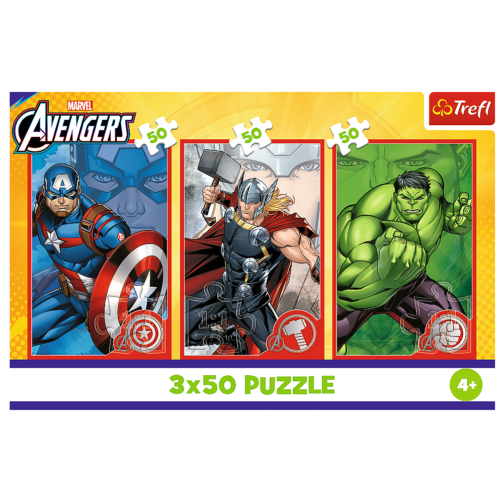 Puzzle 3x50 Heróis Avengers Trefl 34891