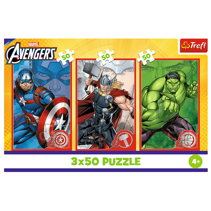 Puzzle 3x50 Heróis Avengers Trefl 34891