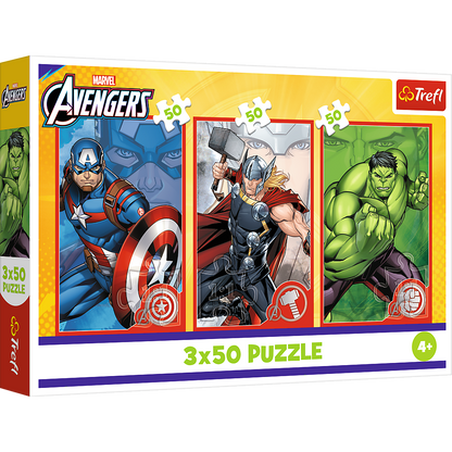 Puzzle 3x50 Heróis Avengers Trefl 34891