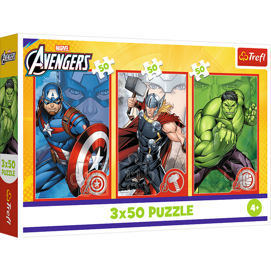 Puzzle 3x50 Heróis Avengers Trefl 34891