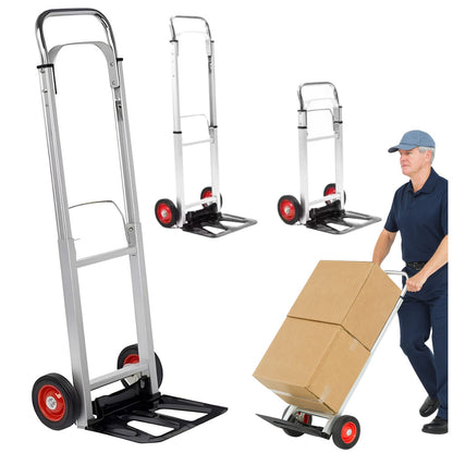 Carrinho Transporte Armazém Dobrável Alumínio 90kg