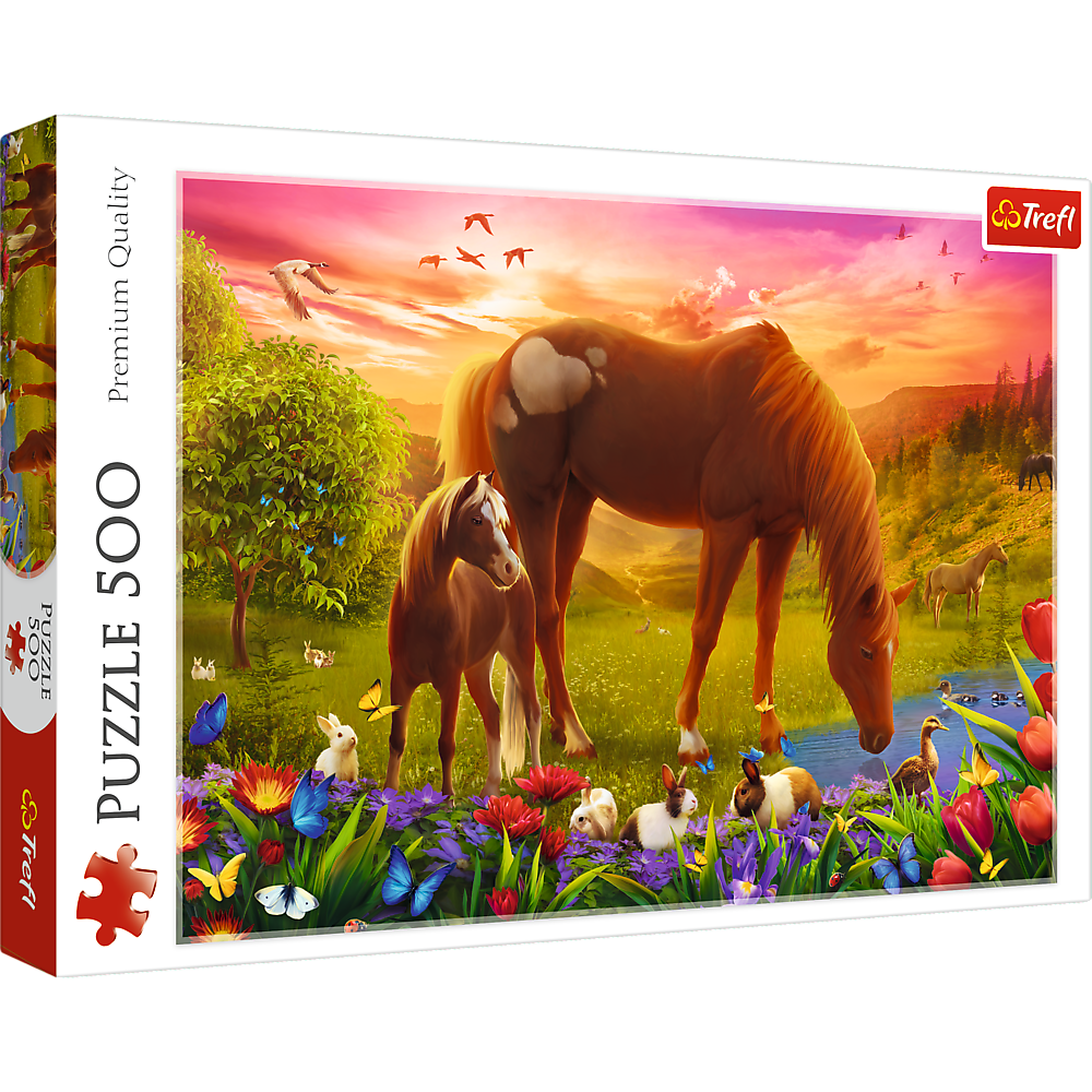 Puzzle Cavalos no Prado 500pcs Trefl 37451