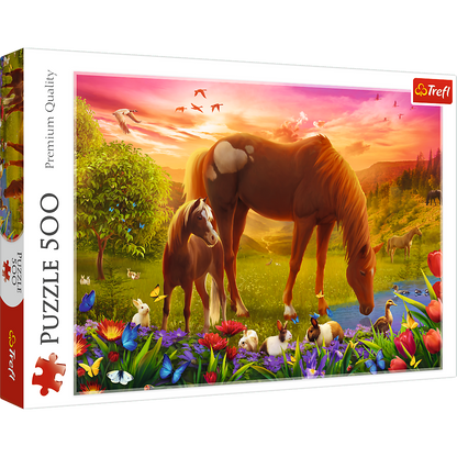 Puzzle Cavalos no Prado 500pcs Trefl 37451
