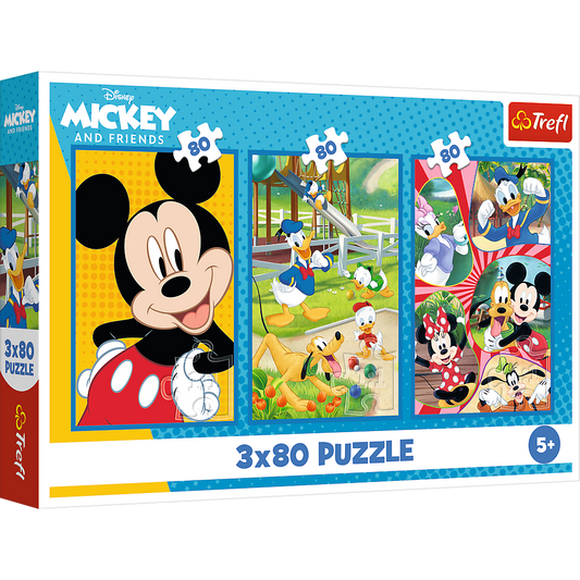 Puzzle Mickey Mouse Equipa 3x80pcs Trefl 34887