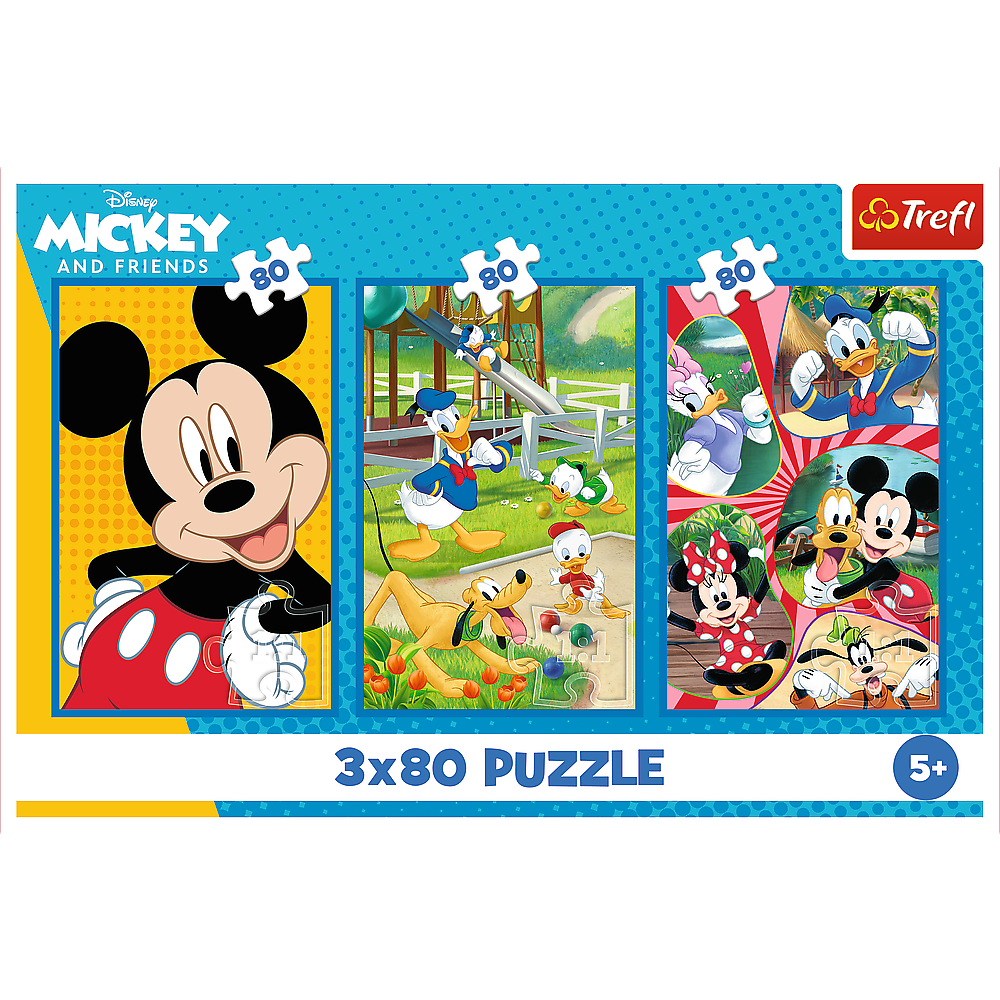 Puzzle Mickey Mouse Equipa 3x80pcs Trefl 34887