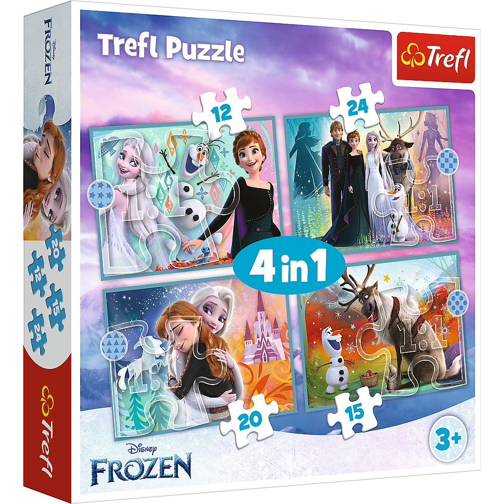 Puzzle Frozen Mundo Mágico 4in1 Trefl 34381