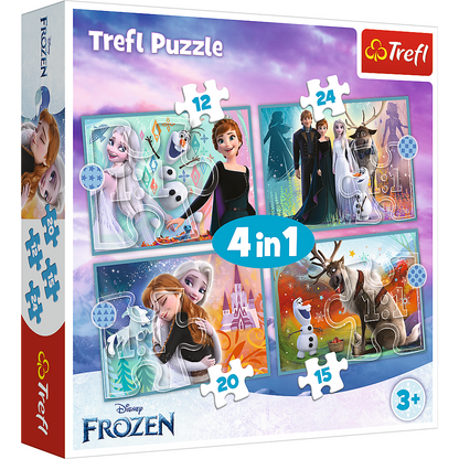 Puzzle Frozen Mundo Mágico 4in1 Trefl 34381