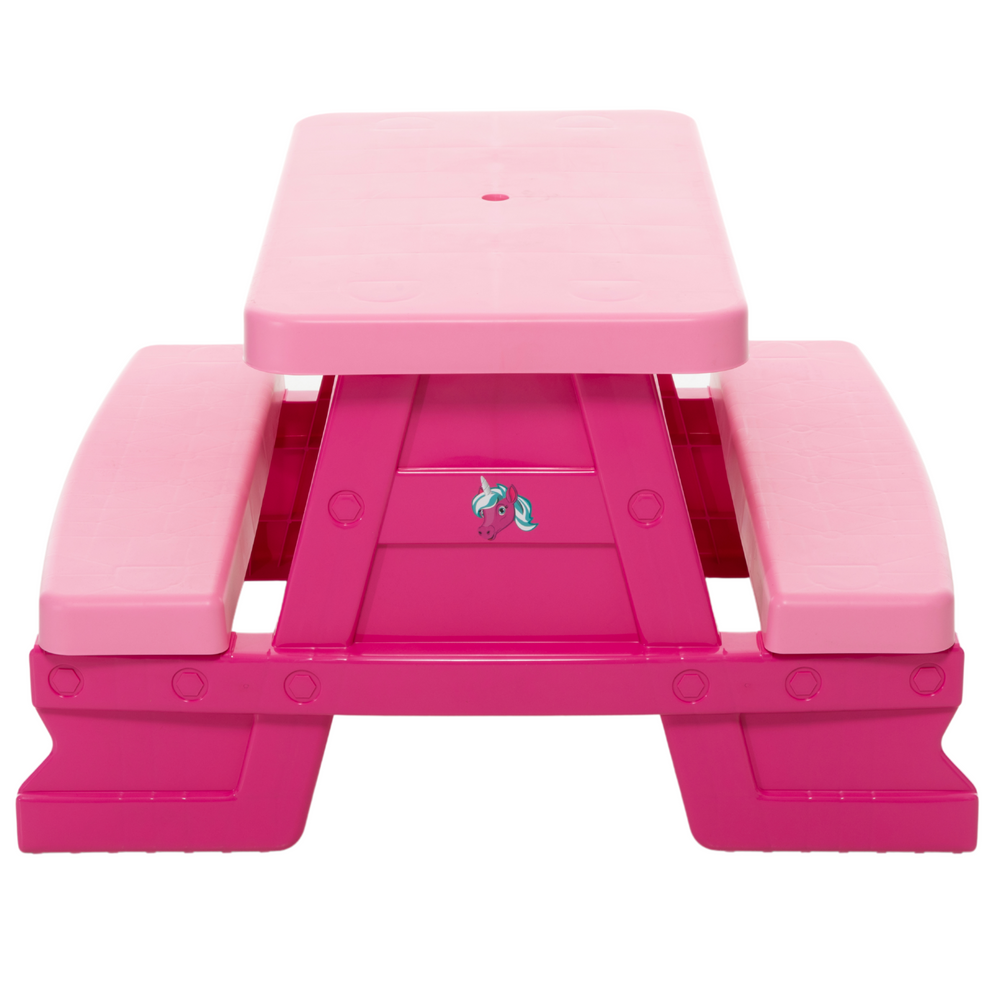 Conjunto Mesa e Bancos Jardim Criança Rosa Dorex