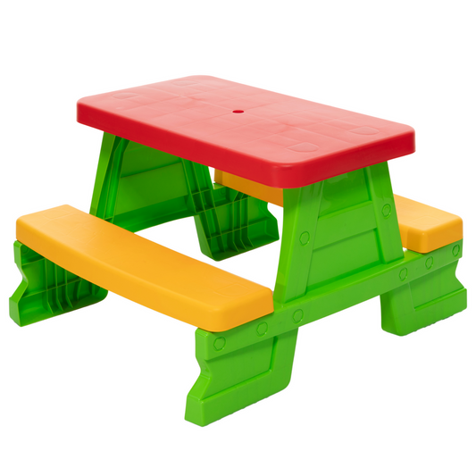 Conjunto Mesa e Bancos Jardim Criança Verde Dorex