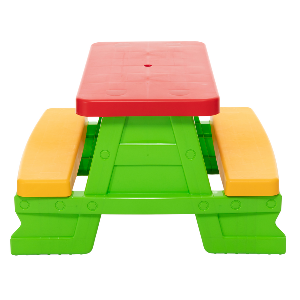 Conjunto Mesa e Bancos Jardim Criança Verde Dorex