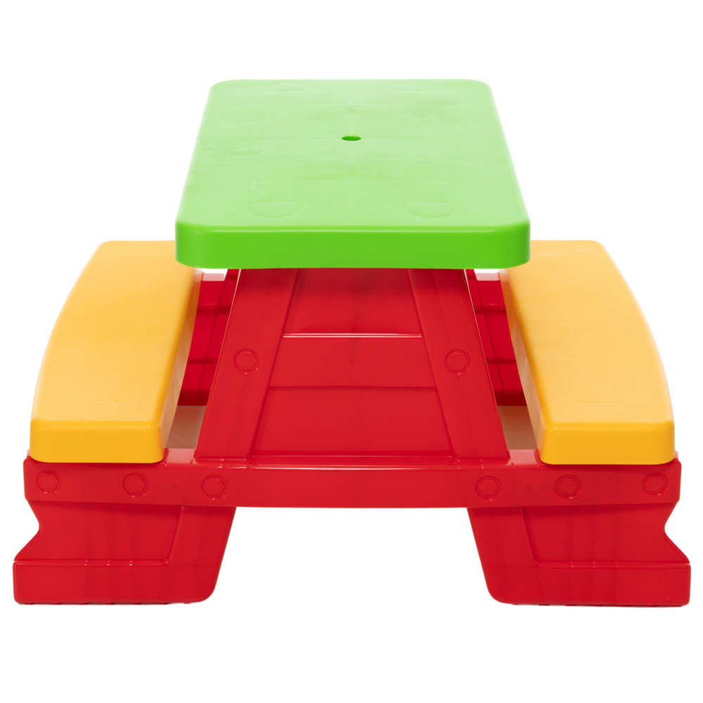 Conjunto Mesa e Bancos Jardim Criança Vermelho Dorex