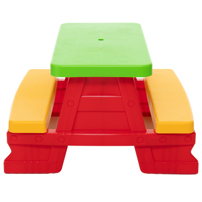 Conjunto Mesa e Bancos Jardim Criança Vermelho Dorex