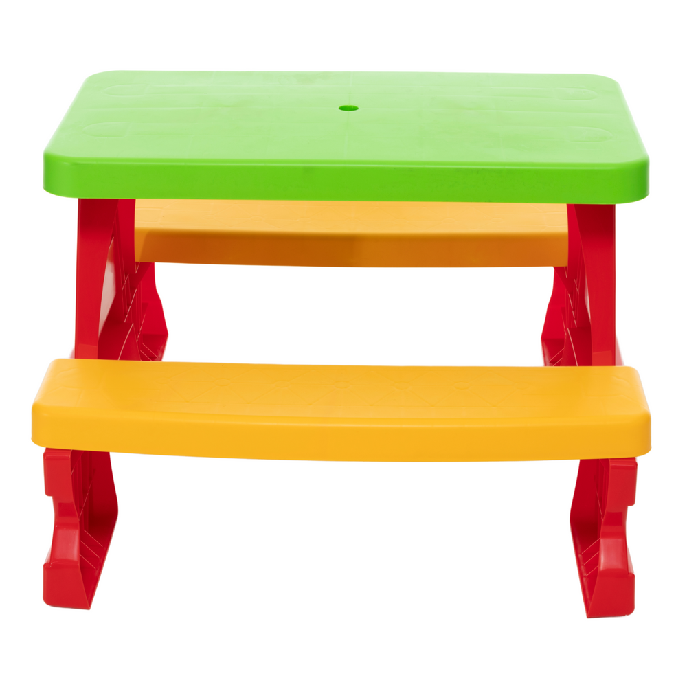 Conjunto Mesa e Bancos Jardim Criança Vermelho Dorex