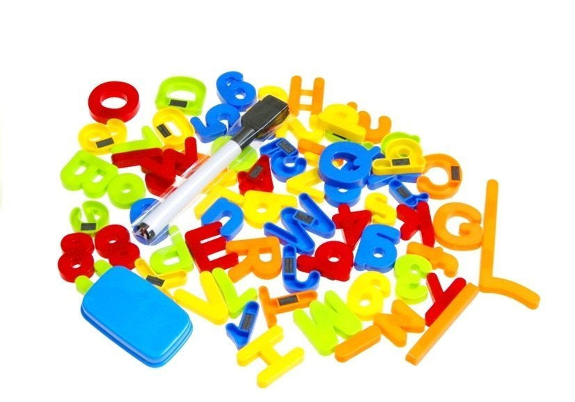 Quadro branco magnético com letras números