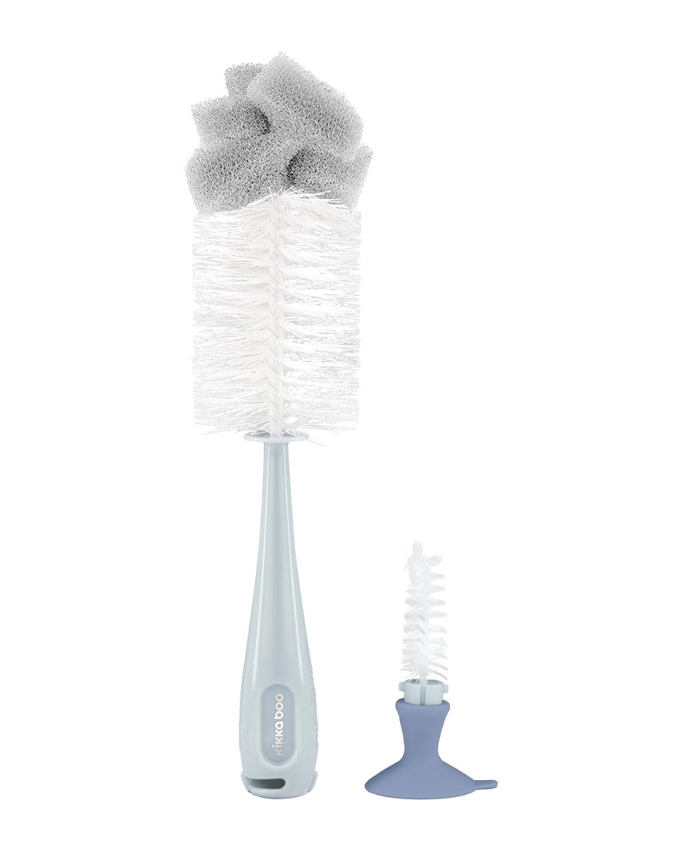 Escova para biberões e limpa tetinas 2 em 1, azul