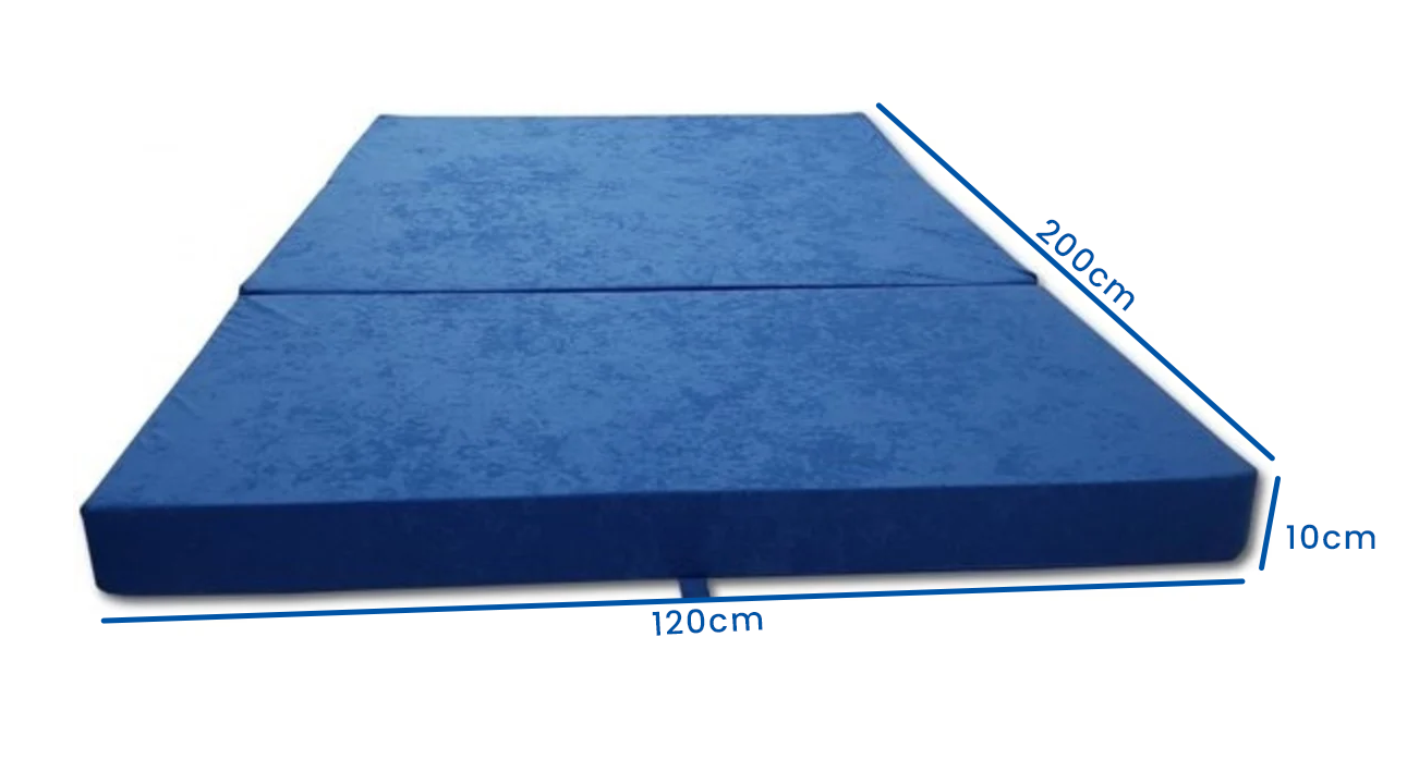 Colchão de campismo dobrável 120x200x10 cm azul