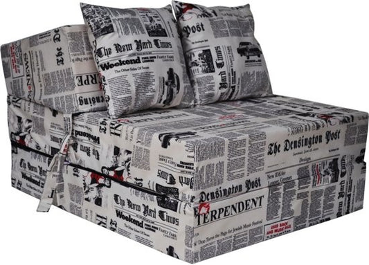 Colchão de campismo dobrável 200x70x15 cm padrão jornal com almofadas