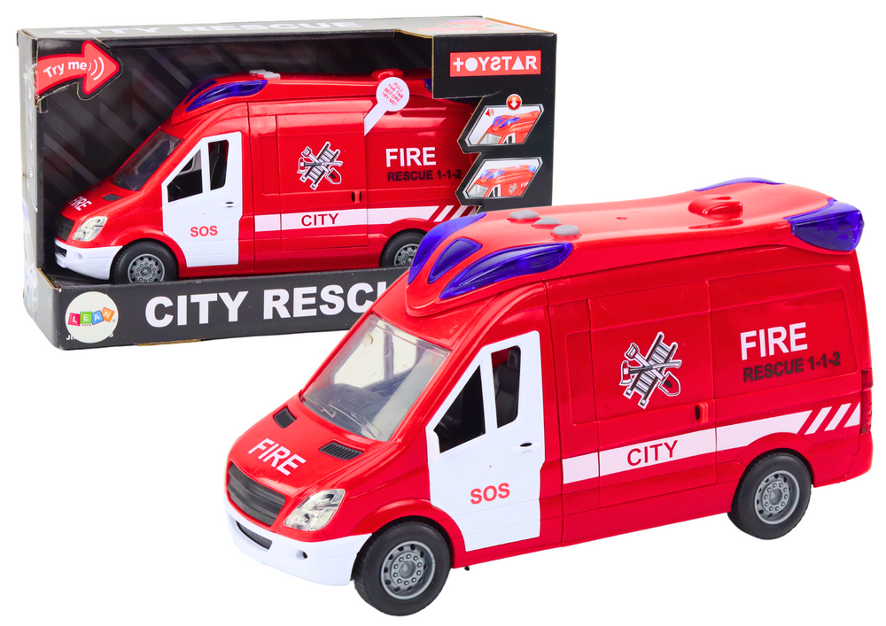 Camião bombeiros vermelho com luz som e portas funcionais