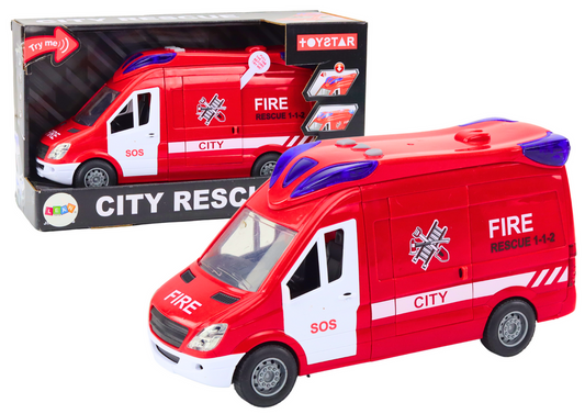 Camião bombeiros vermelho com luz som e portas funcionais