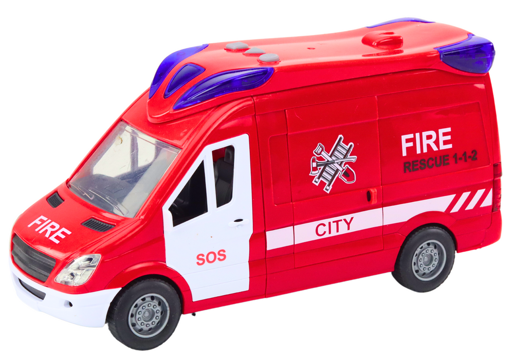 Camião bombeiros vermelho com luz som e portas funcionais