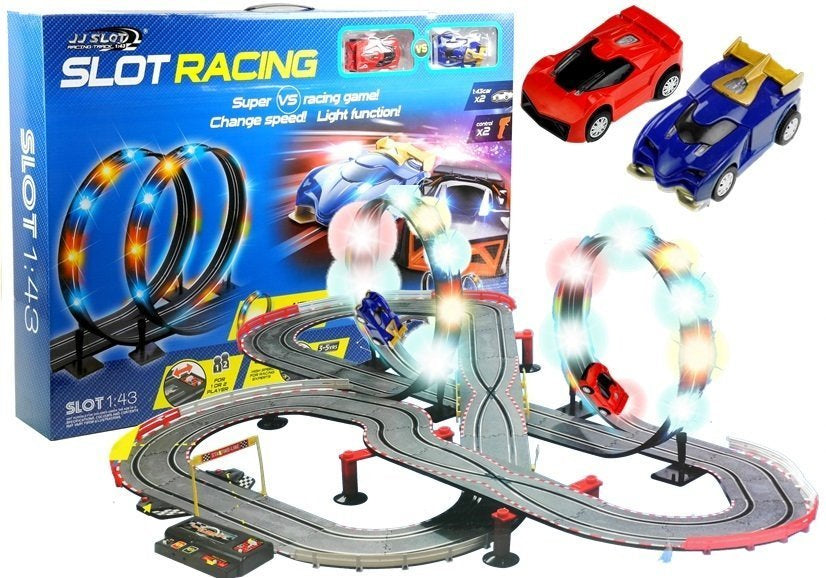 Pista corrida slot carros 2 carros com loop e luz